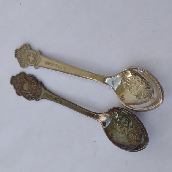 2 Mini Rolex Bucherer Lucerne Switzerland (cb) Stainless Steel Collectors Spoons - Picture 15 of 17